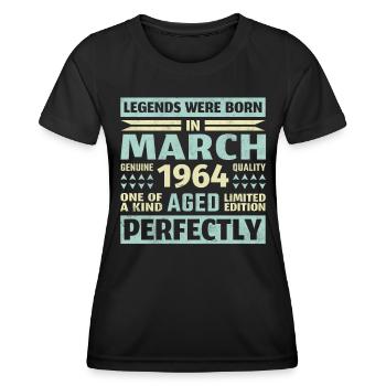 59th birthday March Vintage 1964 Vintage - Women's Functional T-Shirt - black - Front - AI Model Female 172 light (172cm)