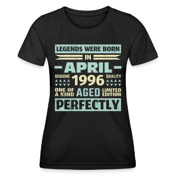 27th birthday April Vintage 1996 Vintage - Women's Functional T-Shirt - black - Front - AI Model Female 172 light (172cm)