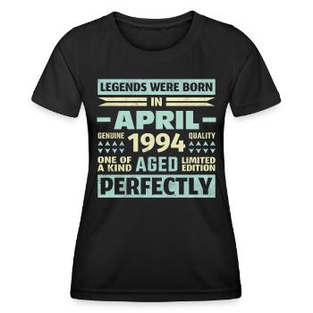 29ème anniversaire Avril Millésime 1994 Millésime - T-shirt sport Femme - noir - Devant - AI Model Female 172 light (172cm)