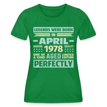 45th birthday April Vintage 1978 Vintage - Women's Functional T-Shirt - kelly green - Front - AI Model Female 172 dark (172cm)