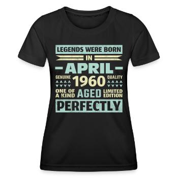 63rd birthday April Vintage 1960 Vintage - Women's Functional T-Shirt - black - Front - AI Model Female 172 light (172cm)