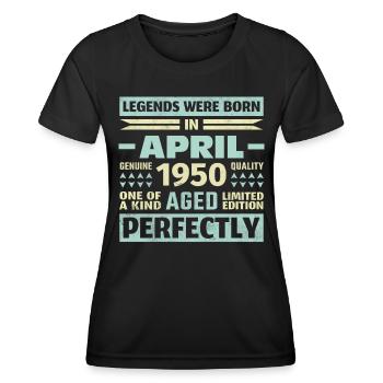 73ème anniversaire Avril Millésime 1950 Millésime - T-shirt sport Femme - noir - Devant - AI Model Female 172 light (172cm)