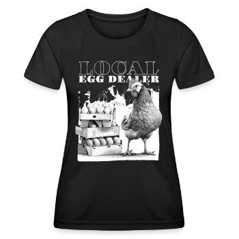 Local Egg Dealer Chickens Bleached Chicken Farmer - Women's Functional T-Shirt - black - Front - AI Model Female 172 light (172cm)