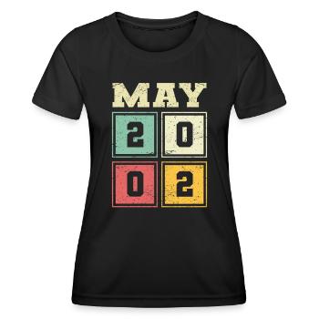 21. Geburtstag Mai Jahrgang 2002 Vintage - Frauen Funktions-T-Shirt - Schwarz - Vorne - AI Model Female 172 light (172cm)