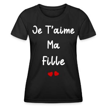 je t'aime ma fille - T-shirt sport Femme - noir - Devant - AI Model Female 172 light (172cm)