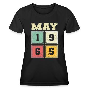 58ème anniversaire mai millésime 1965 millésime - T-shirt sport Femme - noir - Devant - AI Model Female 172 light (172cm)