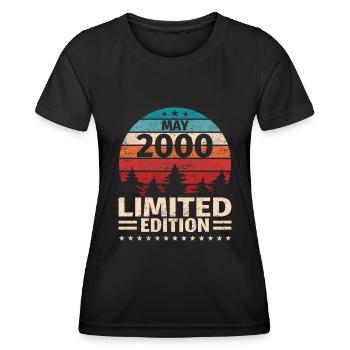 23ème anniversaire mai millésime 2000 millésime - T-shirt sport Femme - noir - Devant - AI Model Female 172 light (172cm)