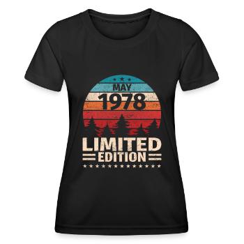 45th Birthday May Vintage 1978 Vintage - Women's Functional T-Shirt - black - Front - AI Model Female 172 light (172cm)