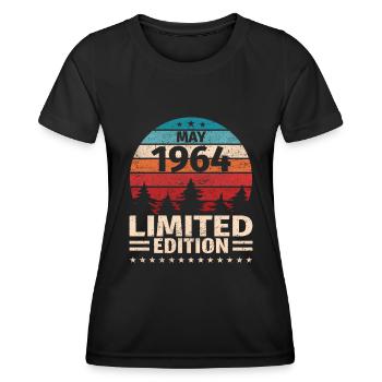 59th Birthday May Vintage 1964 Vintage - Women's Functional T-Shirt - black - Front - AI Model Female 172 light (172cm)