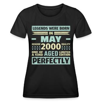 23ème anniversaire mai millésime 2000 millésime - T-shirt sport Femme - noir - Devant - AI Model Female 172 light (172cm)
