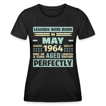 59th Birthday May Vintage 1964 Vintage - Women's Functional T-Shirt - black - Front - AI Model Female 172 light (172cm)