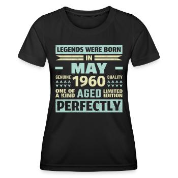 63rd Birthday May Vintage 1960 Vintage - Women's Functional T-Shirt - black - Front - AI Model Female 172 light (172cm)