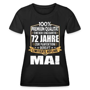 72. Geburtstag Mai Jahrgang 1951 Vintage - Frauen Funktions-T-Shirt - Schwarz - Vorne - AI Model Female 172 light (172cm)
