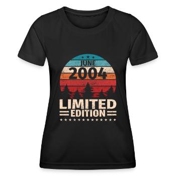 19th Birthday June Vintage 2004 Vintage - Women's Functional T-Shirt - black - Front - AI Model Female 172 light (172cm)