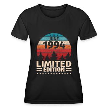 29ème anniversaire Juin Millésime 1994 Millésime - T-shirt sport Femme - noir - Devant - AI Model Female 172 light (172cm)