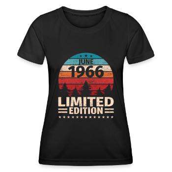 57th Birthday June Vintage 1966 Vintage - Women's Functional T-Shirt - black - Front - AI Model Female 172 light (172cm)