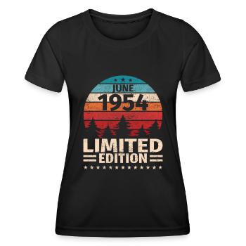 69th Birthday June Vintage 1954 Vintage - Women's Functional T-Shirt - black - Front - AI Model Female 172 light (172cm)
