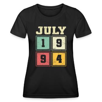 29. Geburtstag Juli Jahrgang 2005 Vintage - Frauen Funktions-T-Shirt - Schwarz - Vorne - AI Model Female 172 light (172cm)