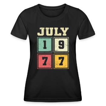 46ème anniversaire Juillet Millésime 2005 Millésime - T-shirt sport Femme - noir - Devant - AI Model Female 172 light (172cm)
