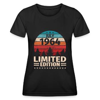 59. Geburtstag Juli Jahrgang 1964 Vintage - Frauen Funktions-T-Shirt - Schwarz - Vorne - AI Model Female 172 light (172cm)