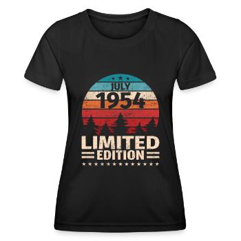 69th Birthday July Vintage 1954 Vintage - Women's Functional T-Shirt - black - Front - AI Model Female 172 light (172cm)