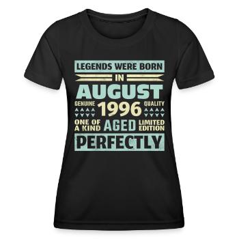 27th Birthday August Vintage 1996 Vintage - Women's Functional T-Shirt - black - Front - AI Model Female 172 light (172cm)