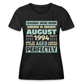 29ème Anniversaire Août Millésime 1994 Millésime - T-shirt sport Femme - noir - Devant - AI Model Female 172 light (172cm)