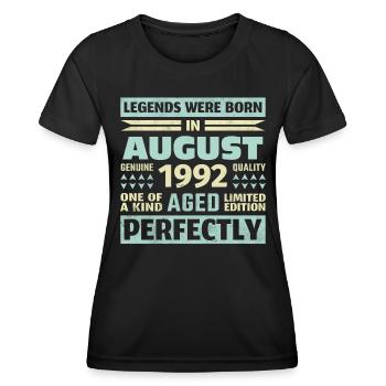 31st Birthday August Vintage 1992 Vintage - Women's Functional T-Shirt - black - Front - AI Model Female 172 light (172cm)