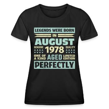 45th Birthday August Vintage 1978 Vintage - Women's Functional T-Shirt - black - Front - AI Model Female 172 light (172cm)