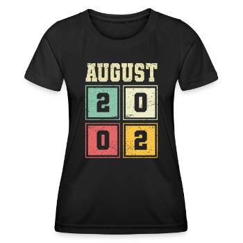 21ème anniversaire août millésime 2002 millésime - T-shirt sport Femme - noir - Devant - AI Model Female 172 light (172cm)