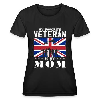 My Favorite Veteran Is My Mom - Women's Functional T-Shirt - black - Front - AI Model Female 172 light (172cm)