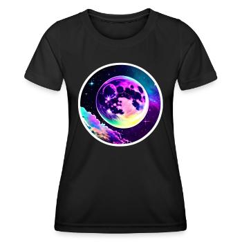 Pleine lune - T-shirt sport Femme - noir - Devant - AI Model Female 172 light (172cm)