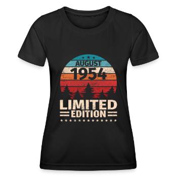 69th Birthday August Vintage 1954 Vintage - Women's Functional T-Shirt - black - Front - AI Model Female 172 light (172cm)