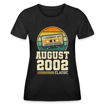 21. Geburtstag August Jahrgang 2002 Vintage - Frauen Funktions-T-Shirt - Schwarz - Vorne - AI Model Female 172 light (172cm)