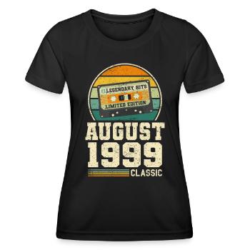 24th Birthday August Vintage 1999 Vintage - Women's Functional T-Shirt - black - Front - AI Model Female 172 light (172cm)