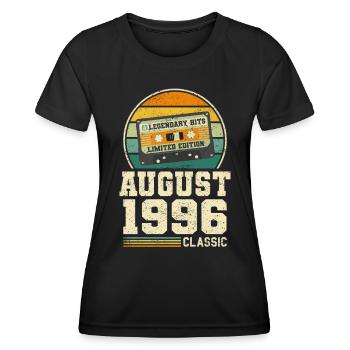 27th Birthday August Vintage 1996 Vintage - Women's Functional T-Shirt - black - Front - AI Model Female 172 light (172cm)