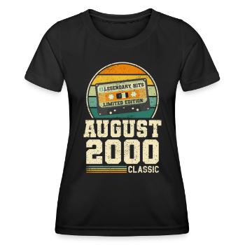 23ème anniversaire août millésime 2000 millésime - T-shirt sport Femme - noir - Devant - AI Model Female 172 light (172cm)