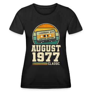 46ème anniversaire août millésime 1977 millésime - T-shirt sport Femme - noir - Devant - AI Model Female 172 light (172cm)