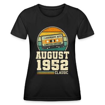 71ème anniversaire août millésime 1952 millésime - T-shirt sport Femme - noir - Devant - AI Model Female 172 light (172cm)