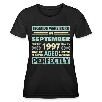 26ème anniversaire août millésime 1997 millésime - T-shirt sport Femme - noir - Devant - AI Model Female 172 light (172cm)