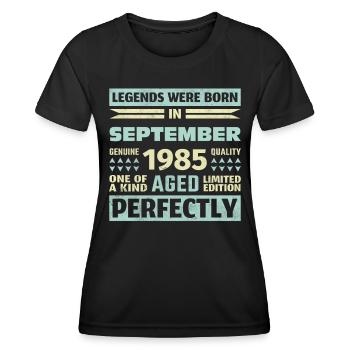 38th Birthday August Vintage 1985 Vintage - Women's Functional T-Shirt - black - Front - AI Model Female 172 light (172cm)