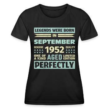 71. Geburtstag August Jahrgang 1952 Vintage - Frauen Funktions-T-Shirt - Schwarz - Vorne - AI Model Female 172 light (172cm)