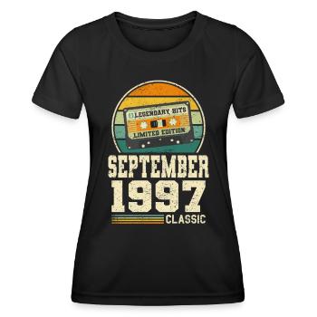 26. Geburtstag September Jahrgang 1997 Vintage - Frauen Funktions-T-Shirt - Schwarz - Vorne - AI Model Female 172 light (172cm)