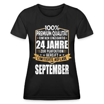 24. Geburtstag September Jahrgang 1999 Vintage - Frauen Funktions-T-Shirt - Schwarz - Vorne - AI Model Female 172 light (172cm)
