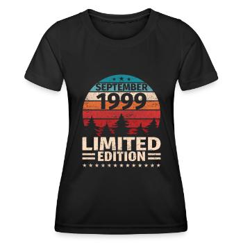 24th Birthday September Vintage 1999 Vintage - Women's Functional T-Shirt - black - Front - AI Model Female 172 light (172cm)