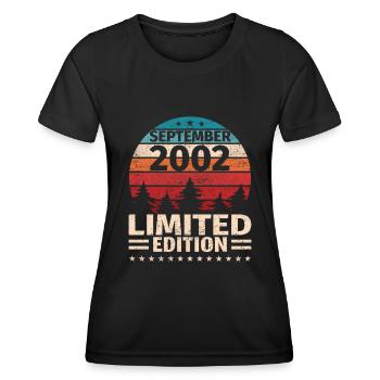 21. Geburtstag September Jahrgang 2002 Vintage - Frauen Funktions-T-Shirt - Schwarz - Vorne - AI Model Female 172 light (172cm)