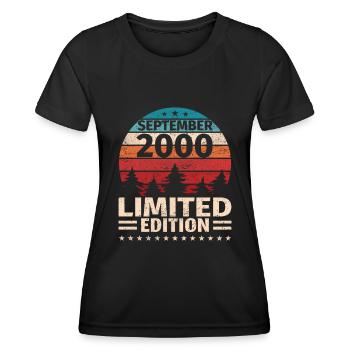 23ème Anniversaire Septembre Millésime 2000 Millésime - T-shirt sport Femme - noir - Devant - AI Model Female 172 light (172cm)
