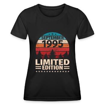 28th Birthday September Vintage 1995 Vintage - Women's Functional T-Shirt - black - Front - AI Model Female 172 light (172cm)