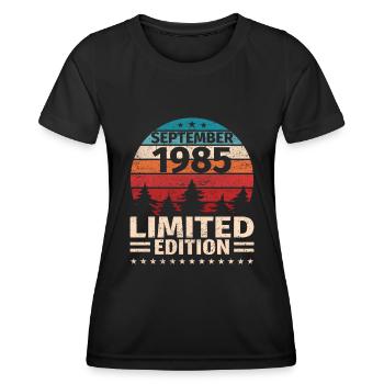 38th Birthday September Vintage 1985 Vintage - Women's Functional T-Shirt - black - Front - AI Model Female 172 light (172cm)