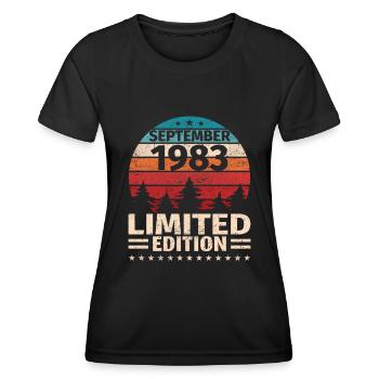 40th Birthday September Vintage 1983 Vintage - Women's Functional T-Shirt - black - Front - AI Model Female 172 light (172cm)